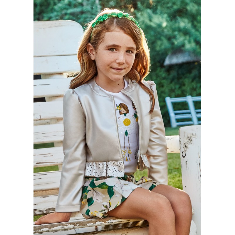 Veste effet cuir pour fille
