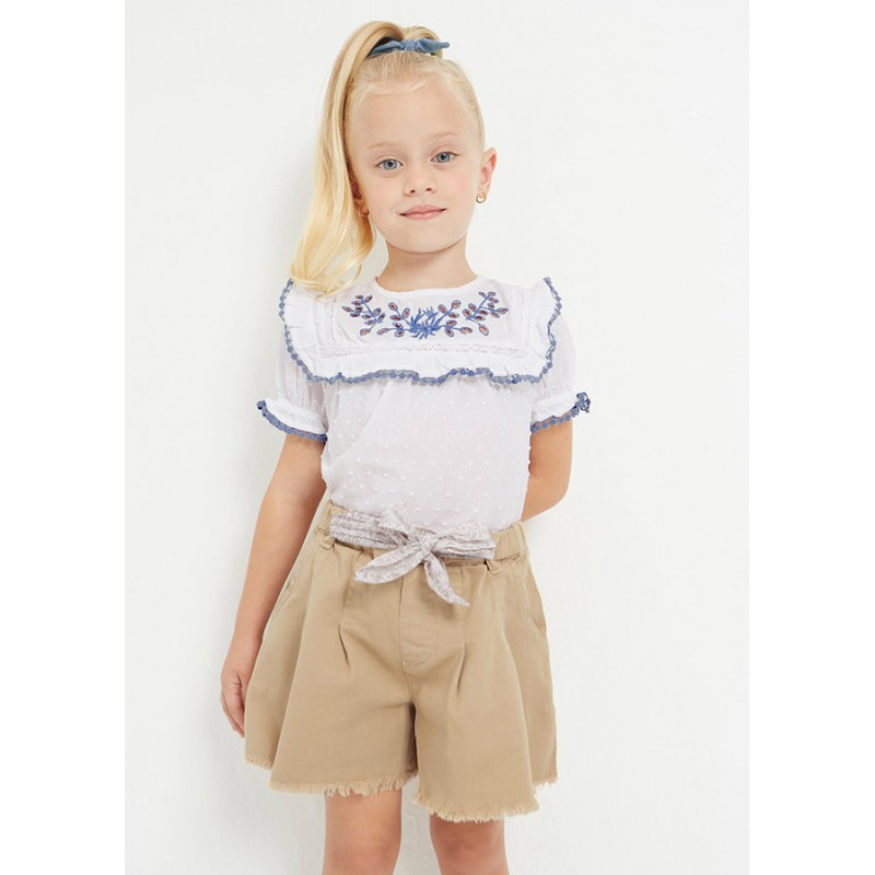 Short à ceinture en coton...