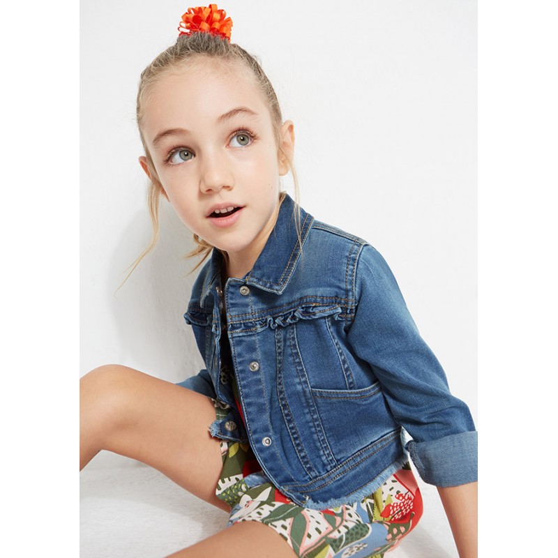 Veste en jean à volants...