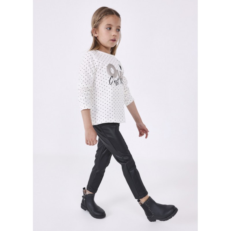 Legging en similicuir fille