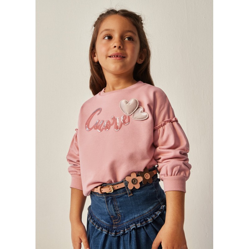 Sweat imprimé en coton fille