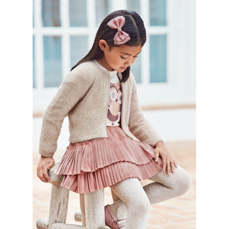 Cardigan à fourrure fille