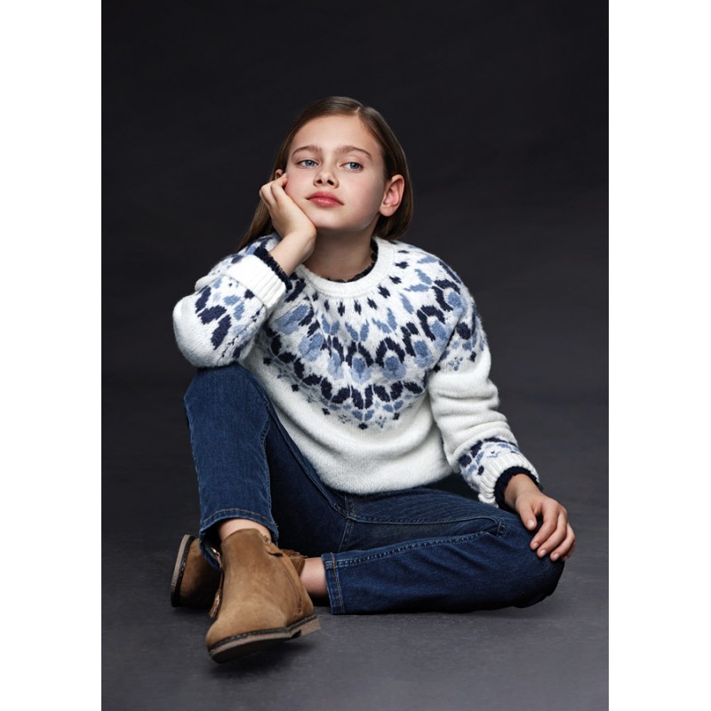 Pull jacquard fille