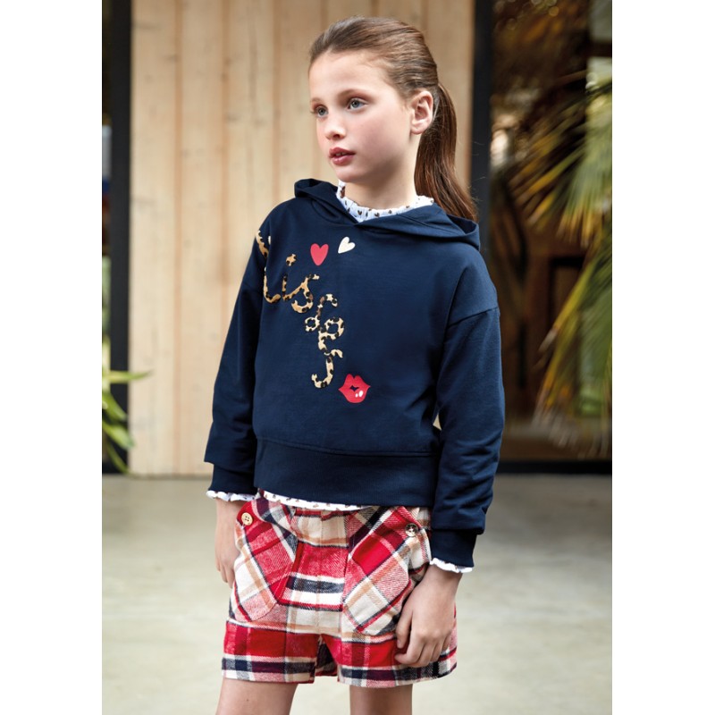 Sweat imprimé à  capuche fille