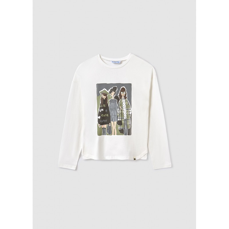 T-shirt imprimé en coton fille