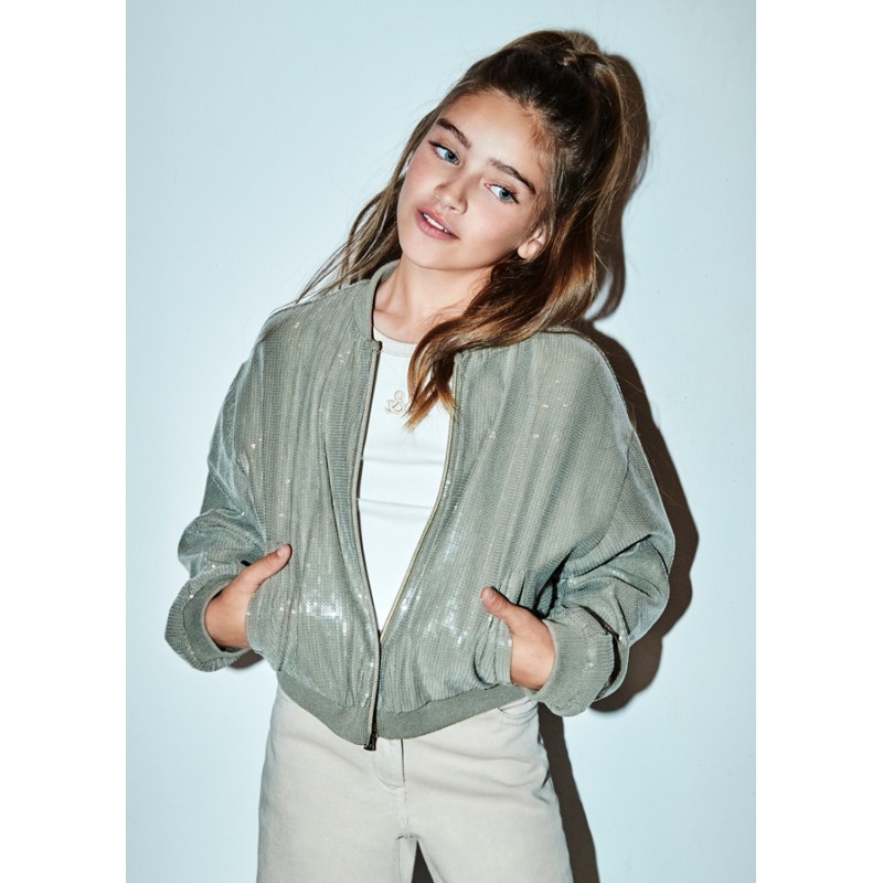 Veste bomber à paillettes
