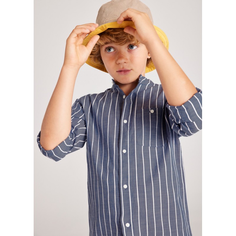 Chemise m/c col mao