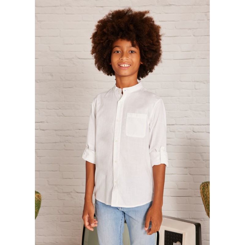Chemise m/l col mao