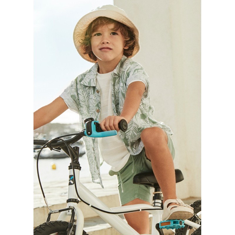 Chemise m/c en gaze imprimée