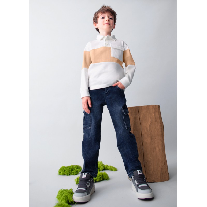 Pantalon soft en denim cargo