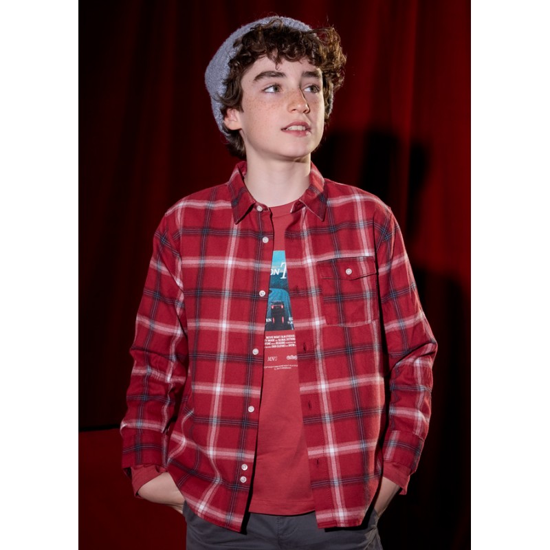Chemise m/l carreaux flanelle