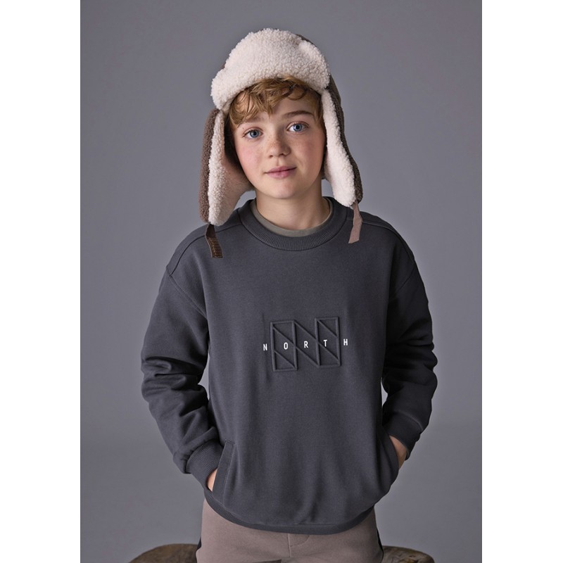 Pull embossed sans capuche