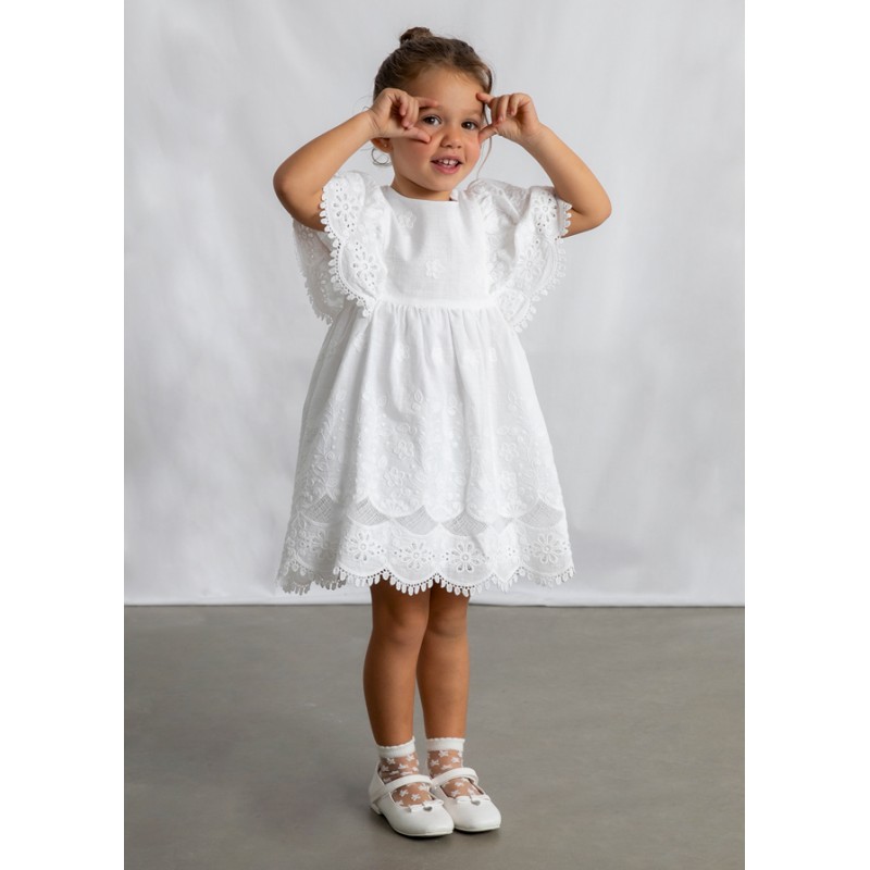 MF Robe en coton brodé...